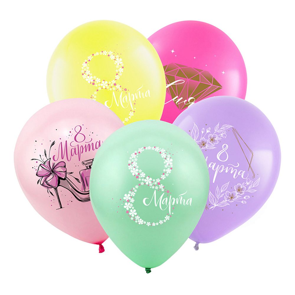 К 12 8 марта Нежность, Ассорти Пастель 2 ст. 2 цв. / 50 шт.