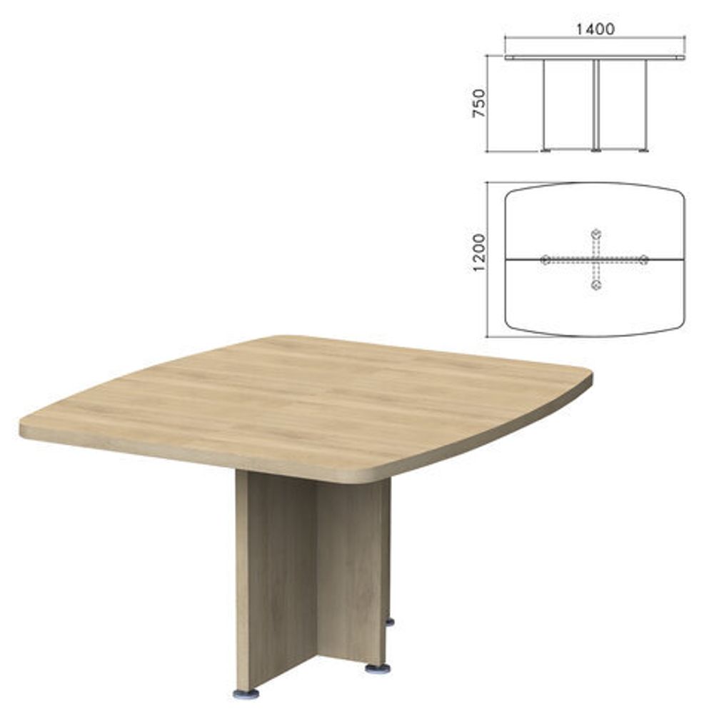База стола для переговоров &quot;Приоритет&quot; 1400х1200х750, кронберг (КОМПЛЕКТ)
