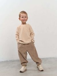 Брюки из трикотажного вельвета "Латте" 0+
