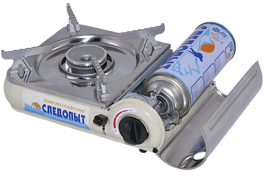Газ. плита Следопыт PF-GST-N04 WeenY Нерж.  2.1кВт 150г/ч 1.38кг