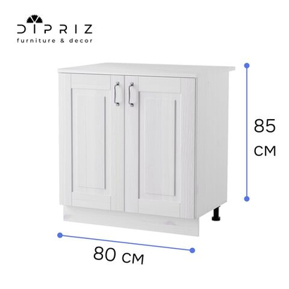 Кухонный модуль напольный 80 см Венесуэла 2 двери, массив сосны, белый воск