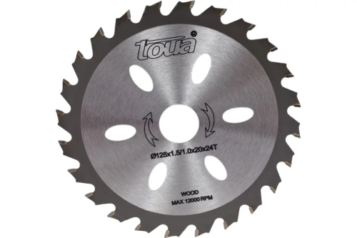 Диск пильный по дереву 125x20 мм, 24Т TOUA TDW1252024