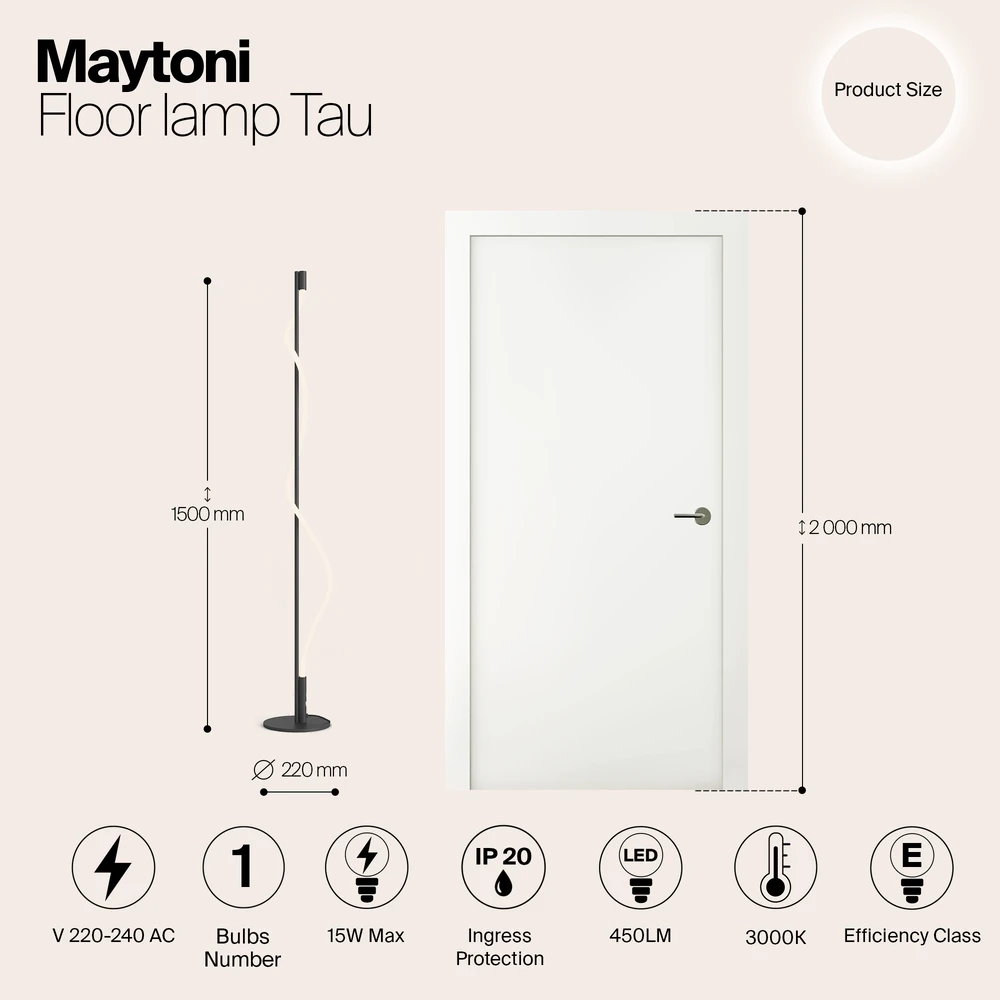 Торшер Maytoni TAU MOD166FL-L15B3K