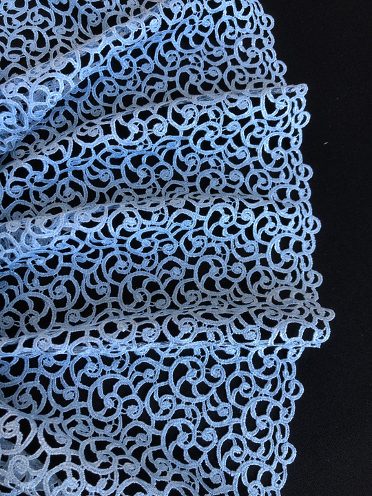 Тесьма плетеная, голубая, 22см