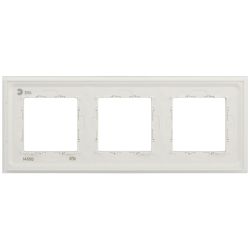 Рамка для розеток и выключателей ЭРА Elegance 14-5103-01М на 3 поста, стекло, белый матовый+бел.