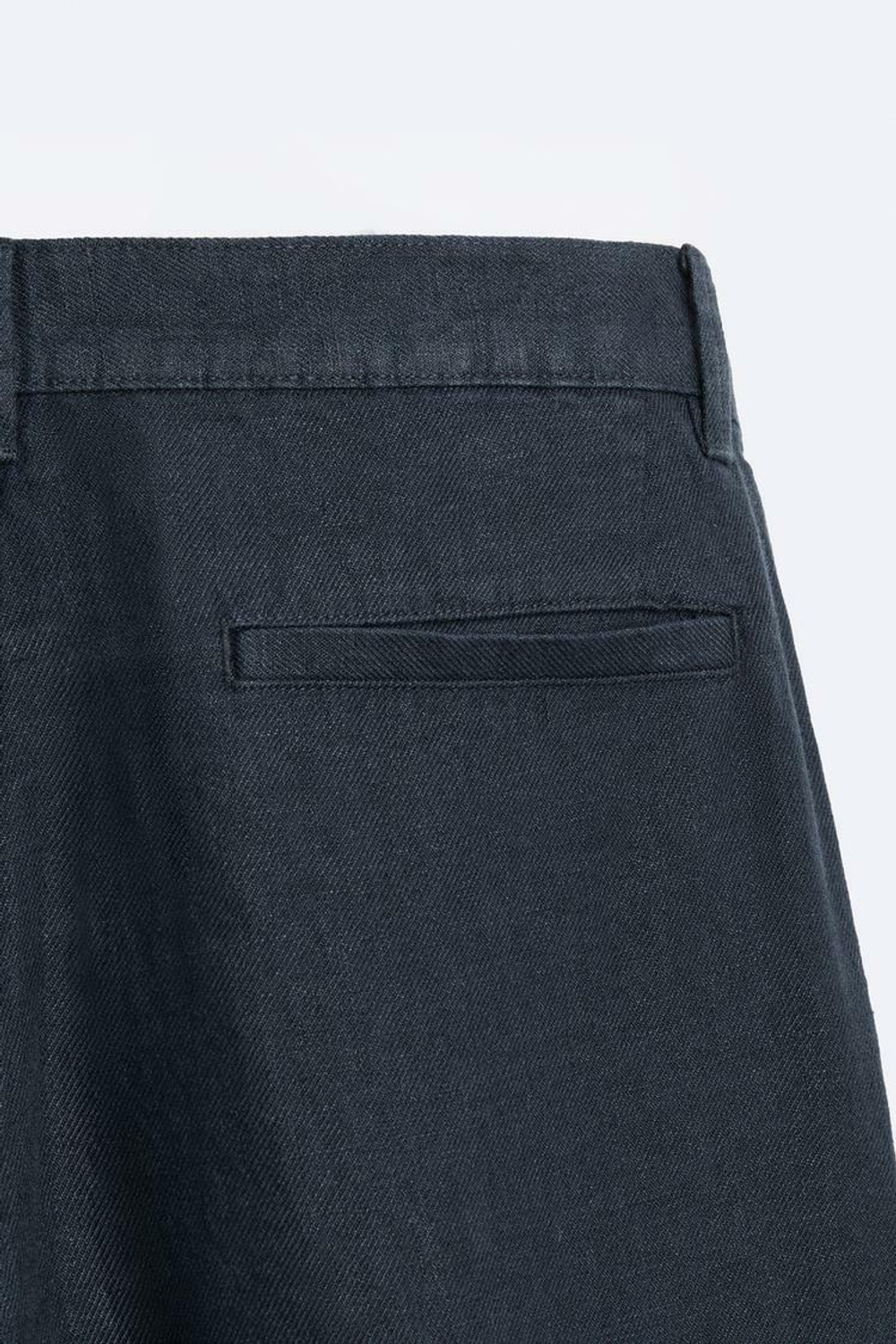 ZARA БРЮКИ ИЗ 100% ЛЬНА, МОРСКОЙ СИНИЙ