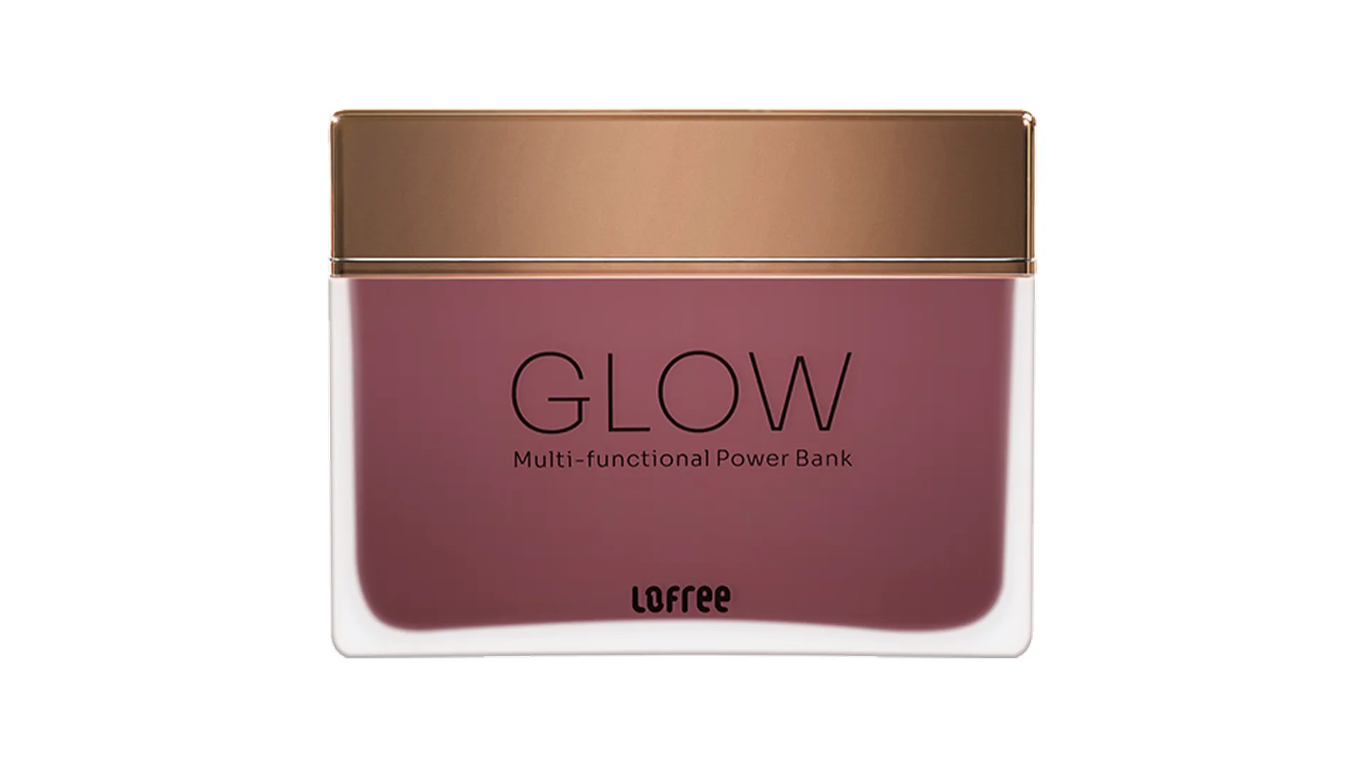 Lofree Glow Power Bank 10K Rose Fume — фронтальное фото на белом фоне