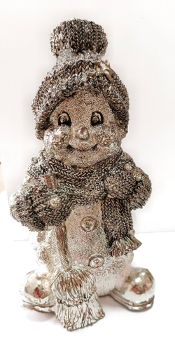 "Снеговик" - декоративный сувенир с посеребренным напылением