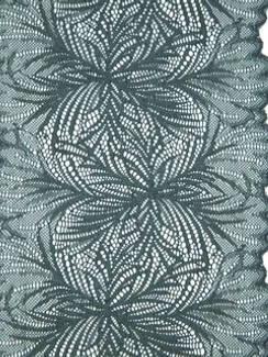 1079 ОПТ Кружево эластичное 19 см, Италия, мандала, бальзамический зеленый