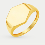 Кольцо женское из желтого золота 585 пробы без вставок (арт. К40018483)