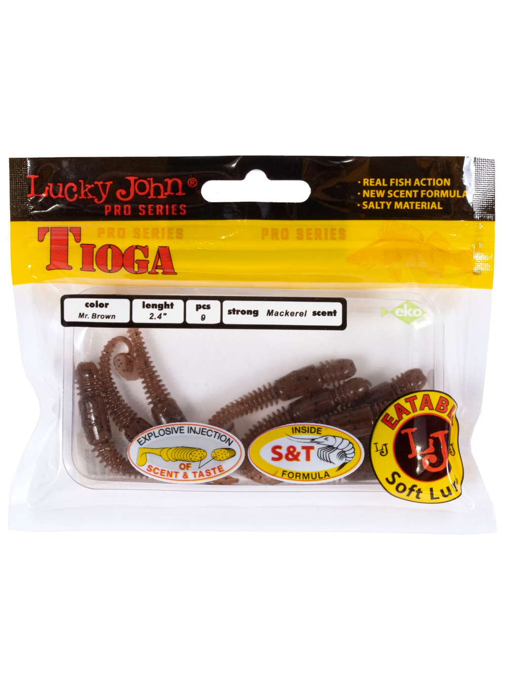 Виброхвосты съедобные LJ Pro Series TIOGA 2.4in (06.20)/PA17 9шт.