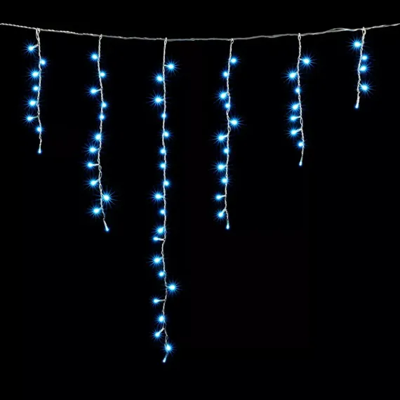 Светодиодная бахрома 1*1 м., 220V., 65 небесно-голубых LED ламп, прозрачный силикон, Beauty Led (ECC65-10-2SB)