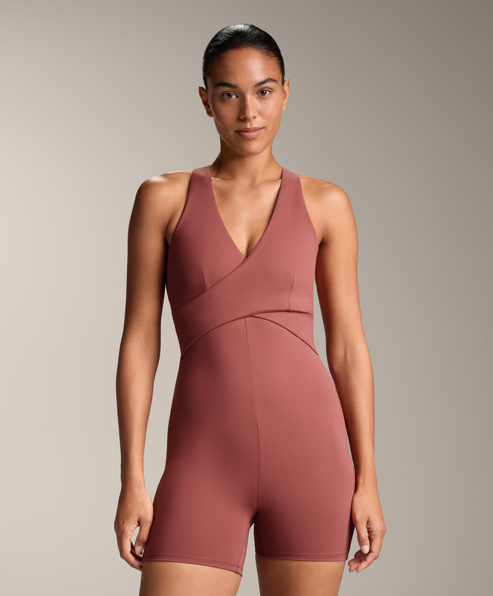 Oysho Комбинезон Comfortlux с перекрещенными бретелями, розовый