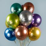 Шар (12''/30 см) С Днем Рождения! (искры), Ассорти, хром, 2 ст, 25 шт.