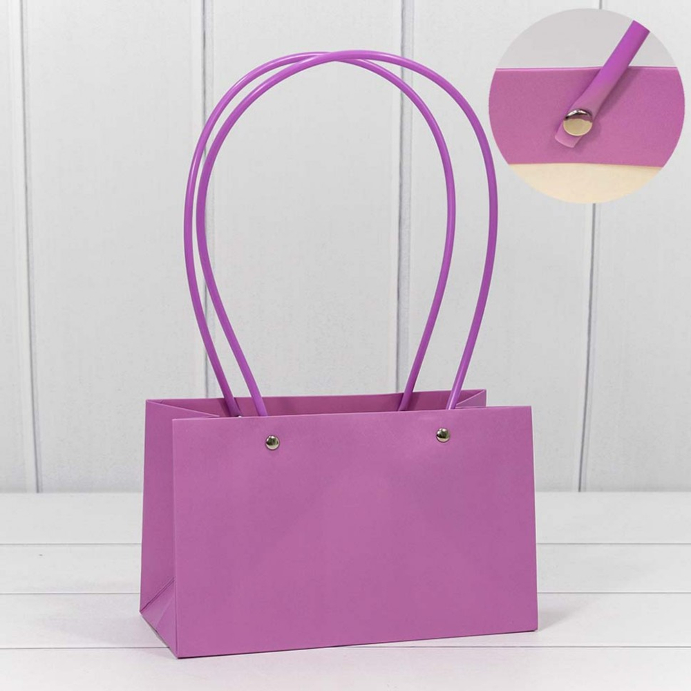 Пакет подарочный 22х13.5х11см Ваза для цветов (Сиреневый)