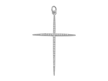 Подвеска "Крест" со стразами, 45мм