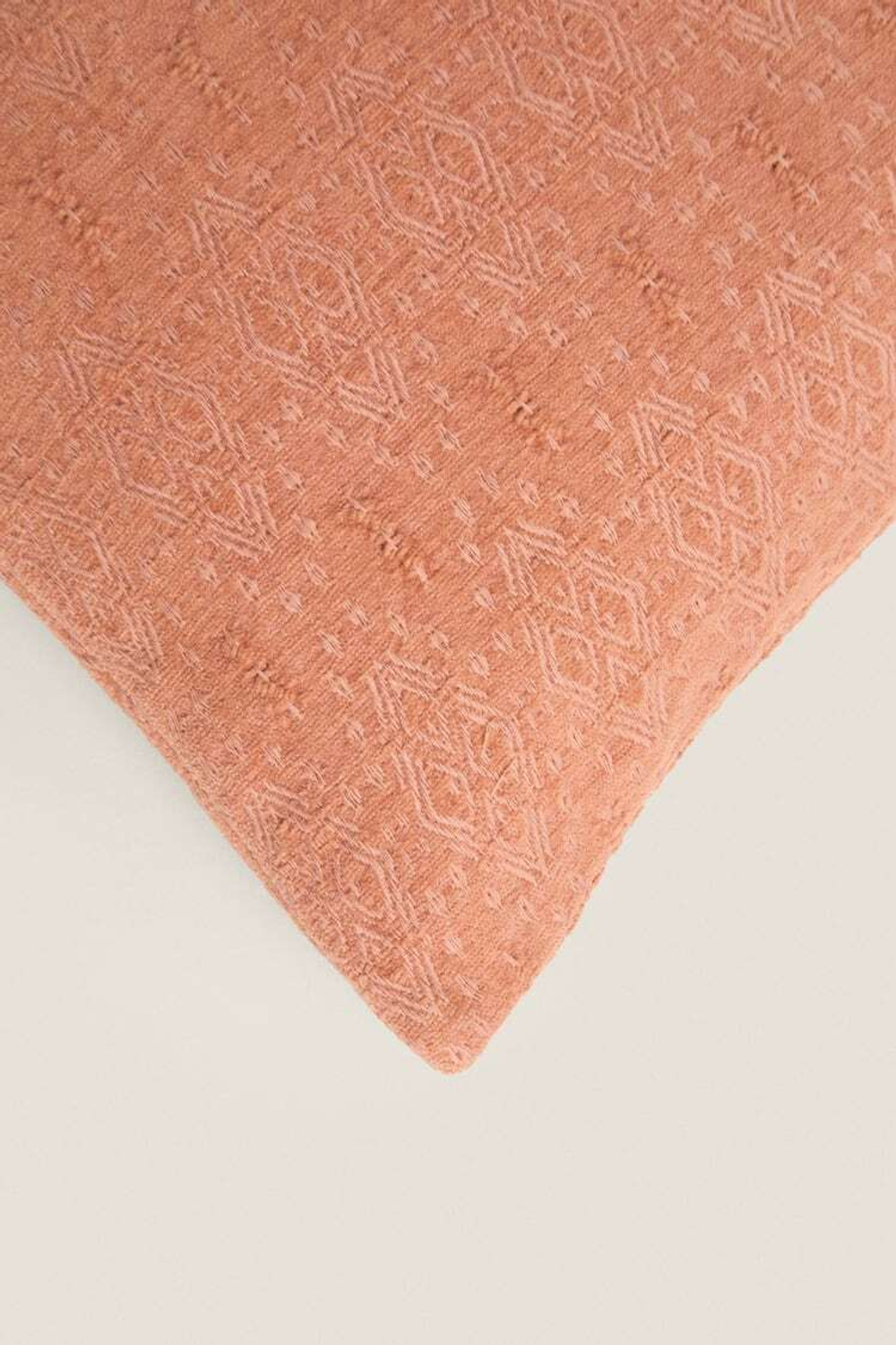 ZARA HOME ЧЕХОЛ ДЛЯ ДЕКОРАТИВНОЙ ПОДУШКИ ИЗ СИНЕЛИ, ТЕРРАКОТОВЫЙ