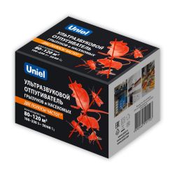 UDR-E16 WHITE Ультразвуковой отпугиватель насекомых и грызунов. 220В. Площадь до 120м2. Две полосы частот. Белый. TM Uniel