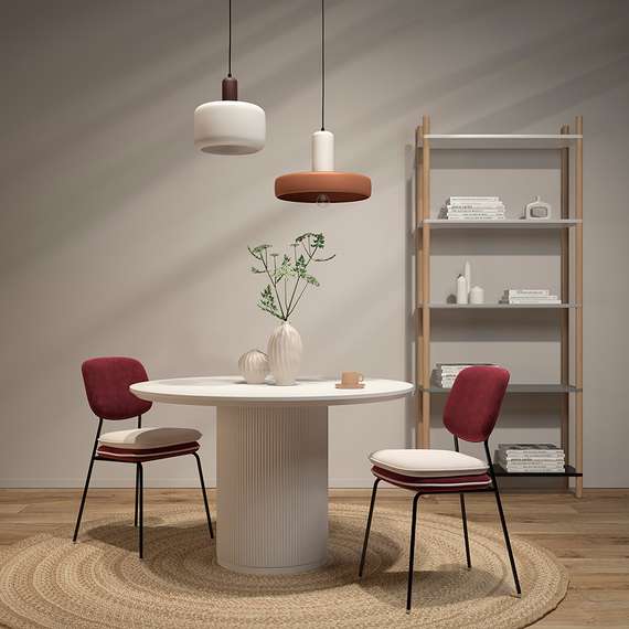 Светильник потолочный Juko, Ø30х32 см, вишневый/бежевый