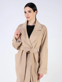 Пальто демисезонное оверсайз с поясом
