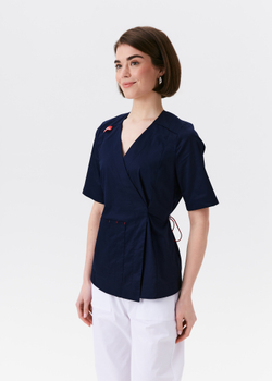 Топ с запахом медицинский женский Йошо, нэви хлопок