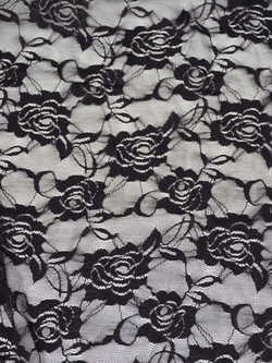 Гипюр эластичный тонкий черный ширина 150 см