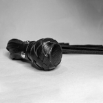 Плеть генитальная из натуральной кожи чёрная