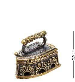 AM-1482 Фигурка «Утюг с галечкой» (латунь, янтарь)