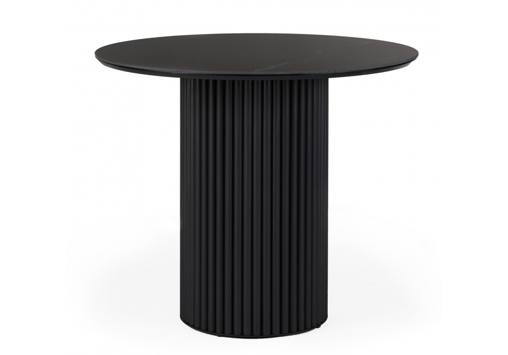 Керамический стол Woodville Барел 90 shakespeare black, черный, ножки черные