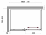 Душевой уголок BelBagno UNO-AH-1-120/80-C-Cr 120x80 стекло прозрачное/профиль хром