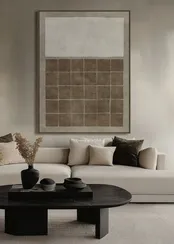 Постер Quietness 120х90 см, бежевый, коричневый, белый