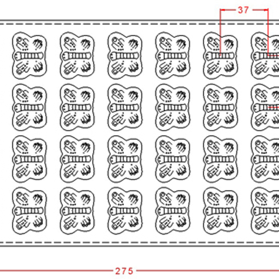 322 | Форма для шоколадных конфет &quot;Бабочка&quot; (275*175 мм)