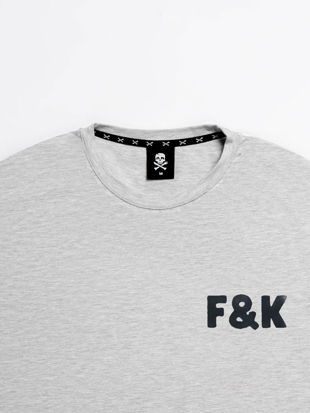 Футболка Hardlunch оверсайз F&K меланж серая