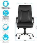 Кресло руководителя Helmi HL-ES13 "Convention", повышенной прочности, кожа черная, мультиблок, до 150кг