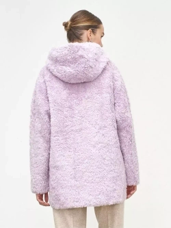 Шуба из шерсти чебурашка тедди, розовая, SilverFox