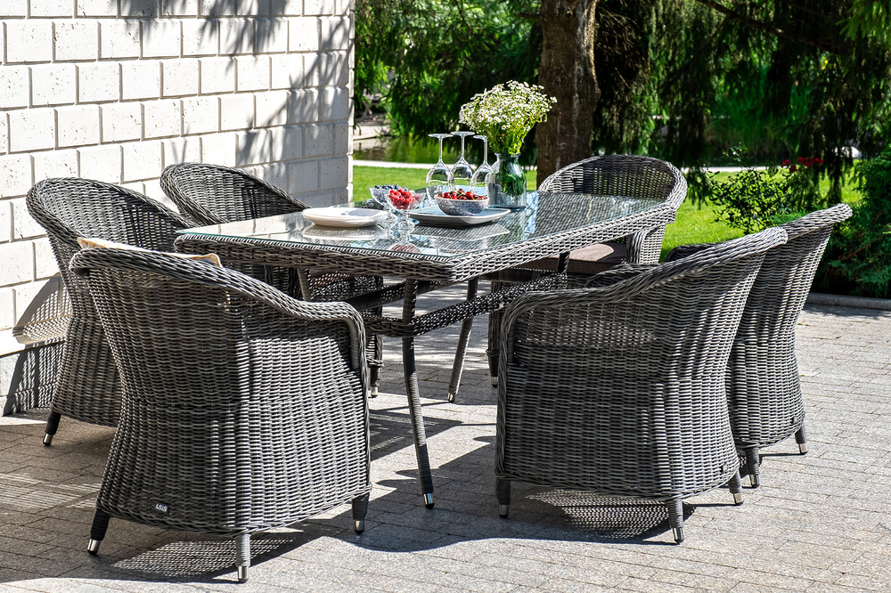 "Равенна" плетеное кресло из искусственного ротанга, цвет графит