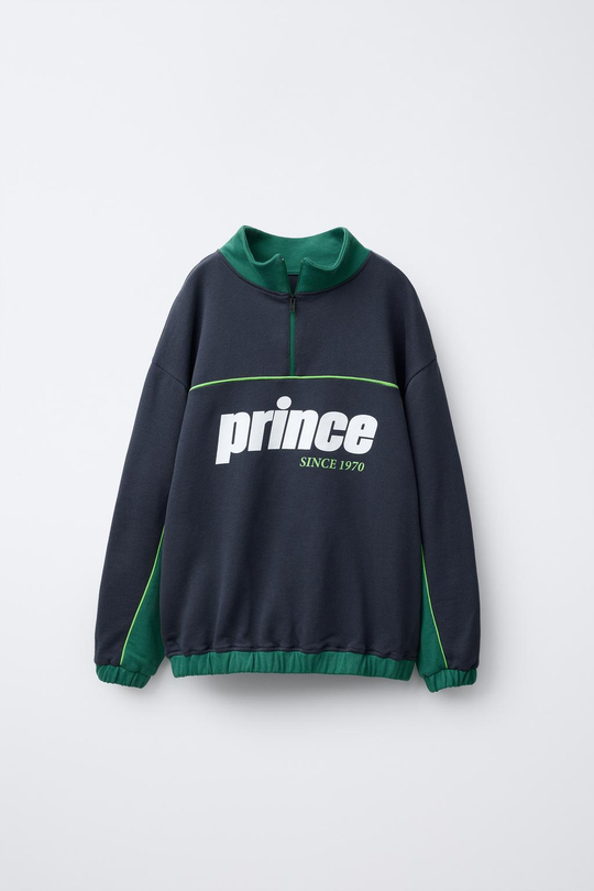 ZARA ТОЛСТОВКА С ЗАСТЕЖКОЙ-МОЛНИЕЙ PRINCE ®, ЗЕЛЕНОВАТО-СИНИЙ