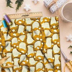 Ткань Ниагара Софт золотая абстракция