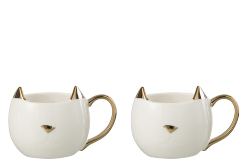 Набор из 2-х чашек "Кот" белый 9,7x8x9см 400мл