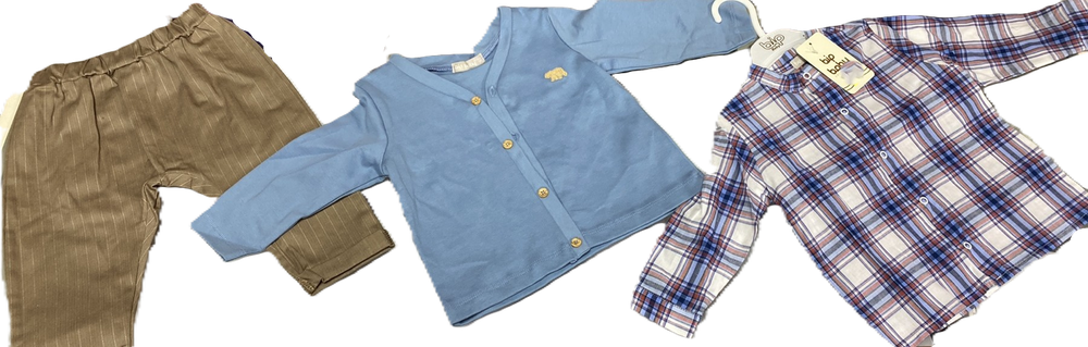 Костюм на мальчика из 3 предметов на рост 68 см производства Турция из 100% хлопка