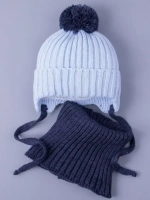 Шапка для мальчика осенняя вязаная и снуд