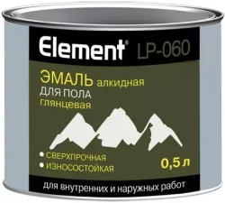 Эмаль Alpa Element LP-060 алкидная для пола глянцевая серая 0,5 л