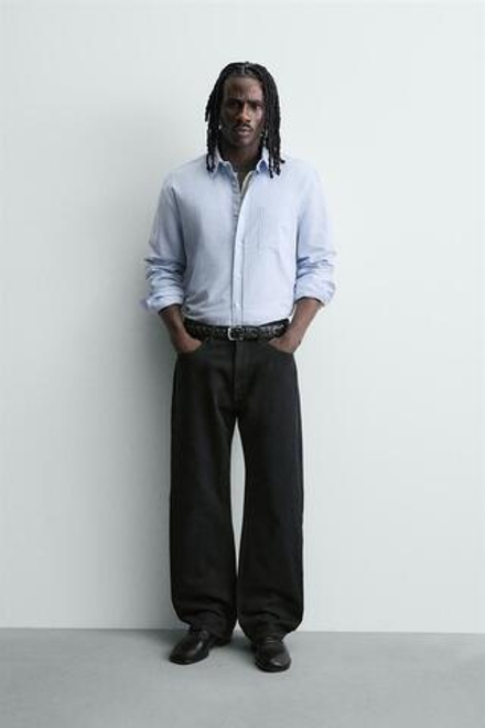 ZARA ДЖИНСЫ СВОБОДНОГО КРОЯ, ТЕМНЫЙ АНТРАЦИТ