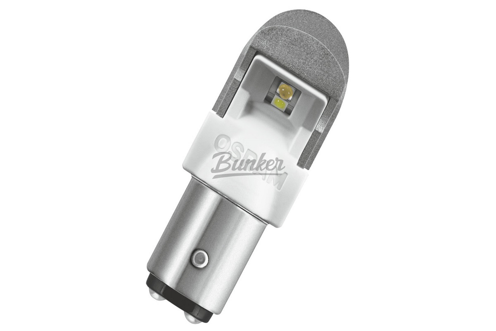 1557CW02B Лампа светодиодная 2W 12V BAY15D 5XBLI2 4M холодный белый 6000K P21/5W Osram, (компл.)