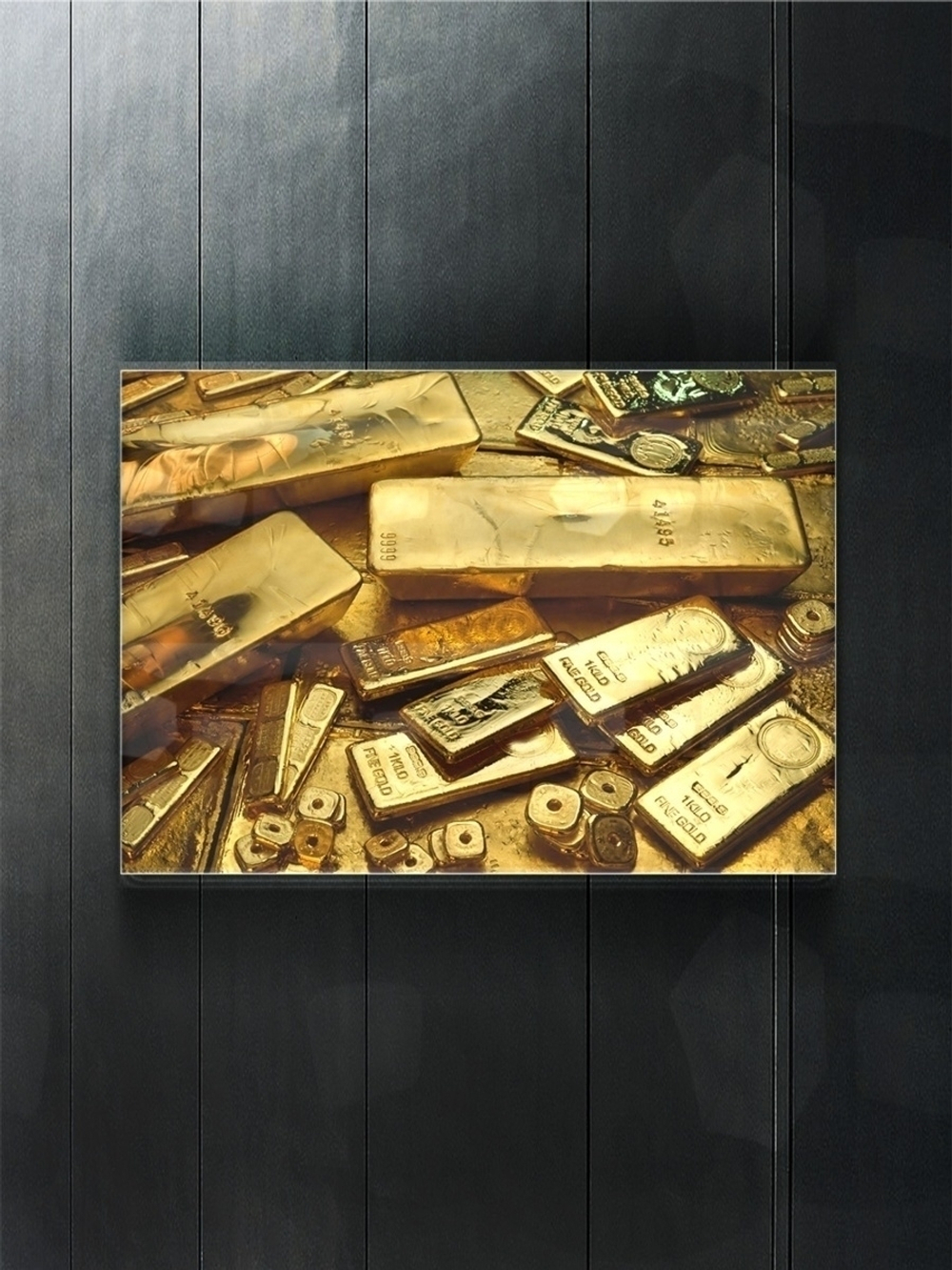 Стеклянная картина/ Слитки золота Декор для дома, подарок