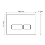 Кнопка смыва WAVE V2 универсальная ЧЕРНАЯ АБС прямоугольная