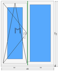 Пластиковое окно 1200 х 1000 ТермА Эко + Москитная сетка, двухстворчатое