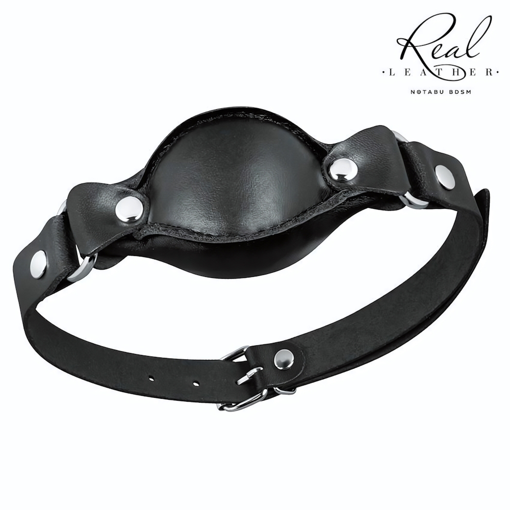 Черный кожаный кляп (Цвет: черный)