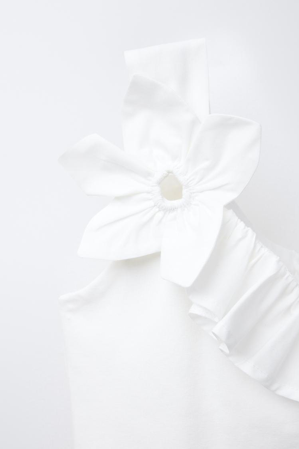 ZARA БОДИ С ЦВЕТОЧНЫМИ ДЕТАЛЯМИ, БЕЛЫЙ