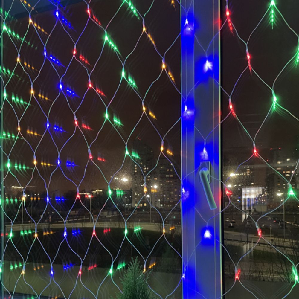 ENIS-01M ЭРА Гирлянда LED Сеть 1,8 м*1,5 м мультиколор, мультирежим, 220V, IP20 | Гирлянды